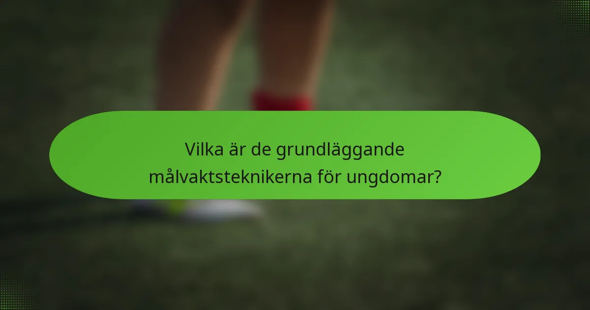 Vilka är de grundläggande målvaktsteknikerna för ungdomar?