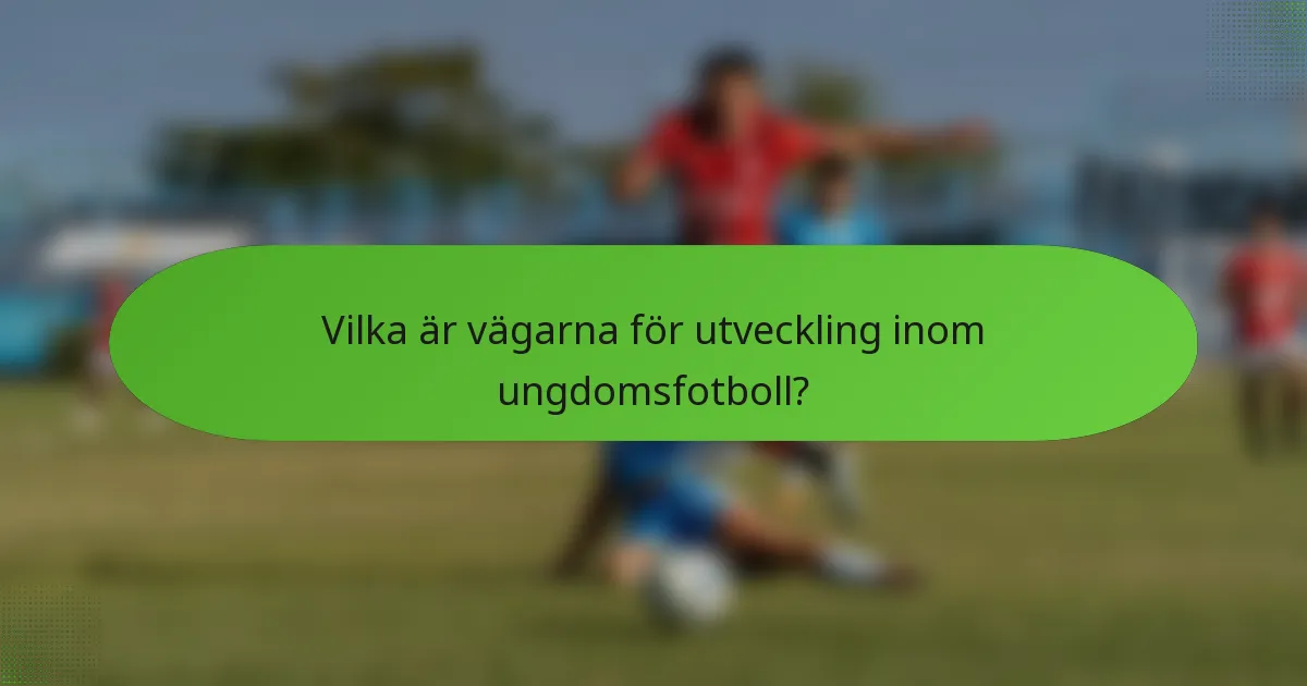 Vilka är vägarna för utveckling inom ungdomsfotboll?