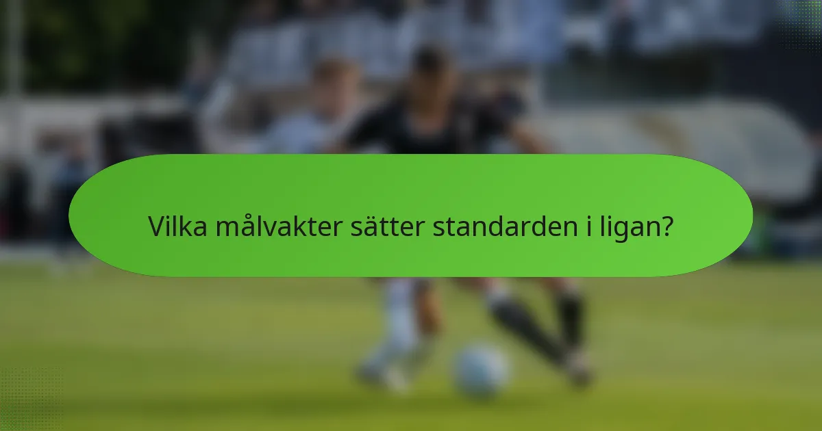 Vilka målvakter sätter standarden i ligan?