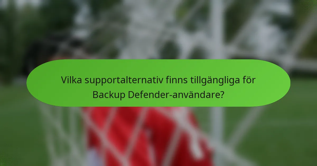 Vilka supportalternativ finns tillgängliga för Backup Defender-användare?